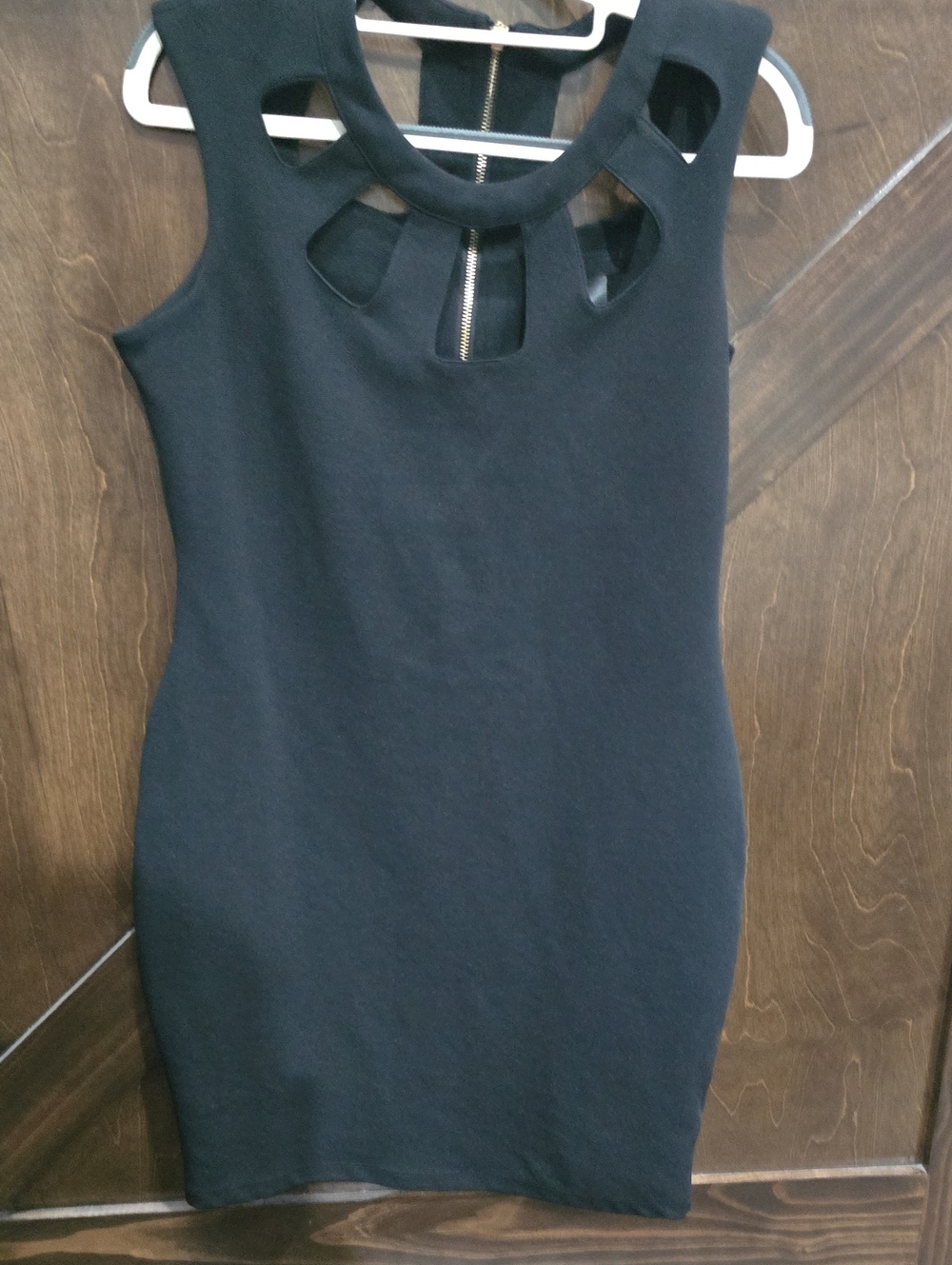 Kardashian Kollection Black Cutout Neck Mini Dress